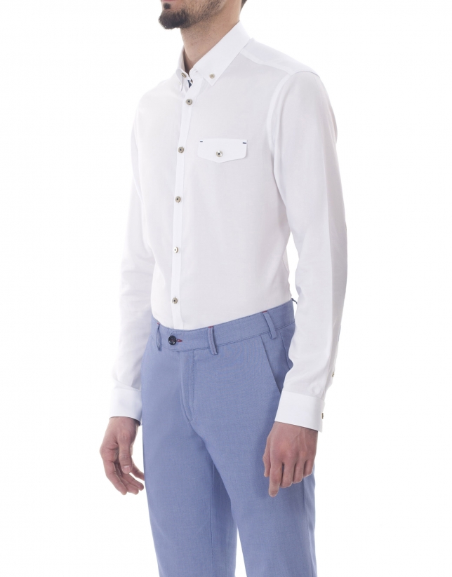 White Oxford sport premium fit shirt