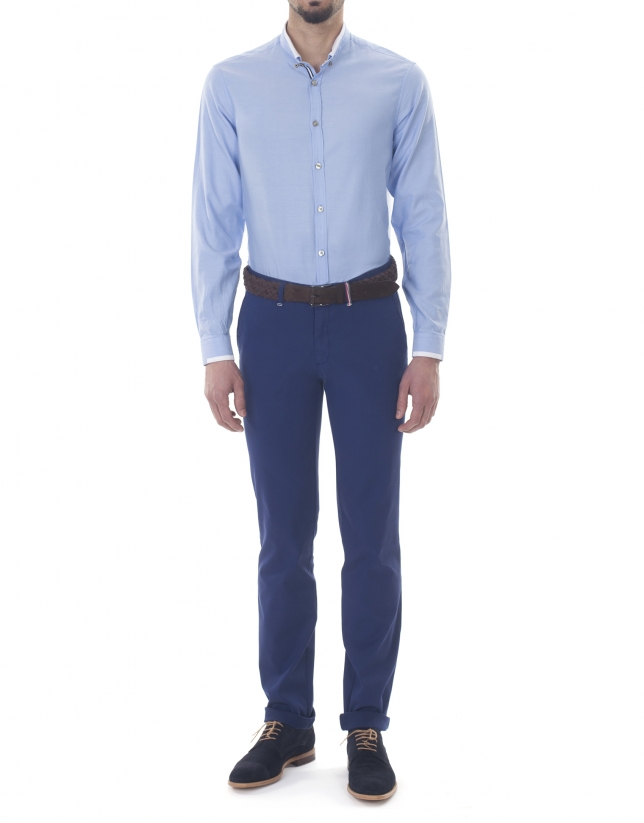 Blue Oxford sport premium fit shirt
