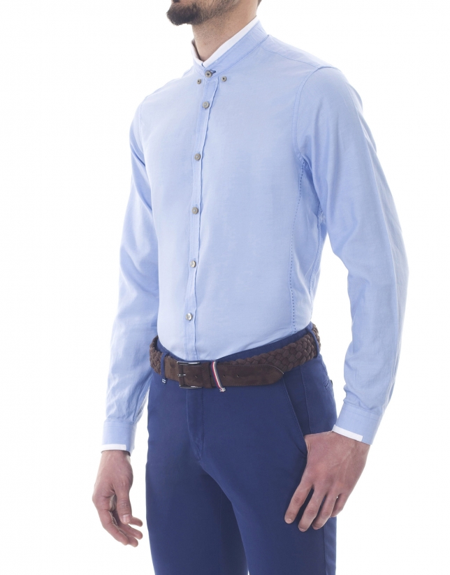 Blue Oxford sport premium fit shirt