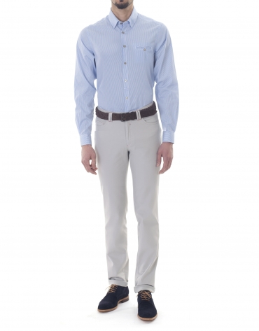 Camisa sport rayas blancas y azules