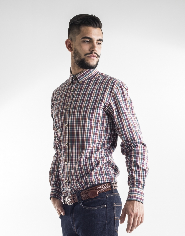 Multi-colored checked sport shirt