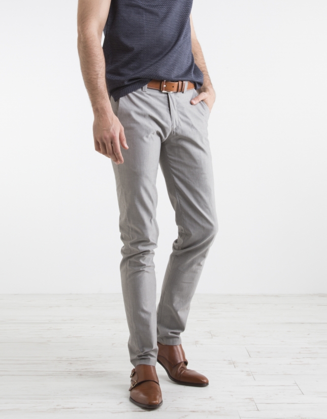 Gray structured sports pants