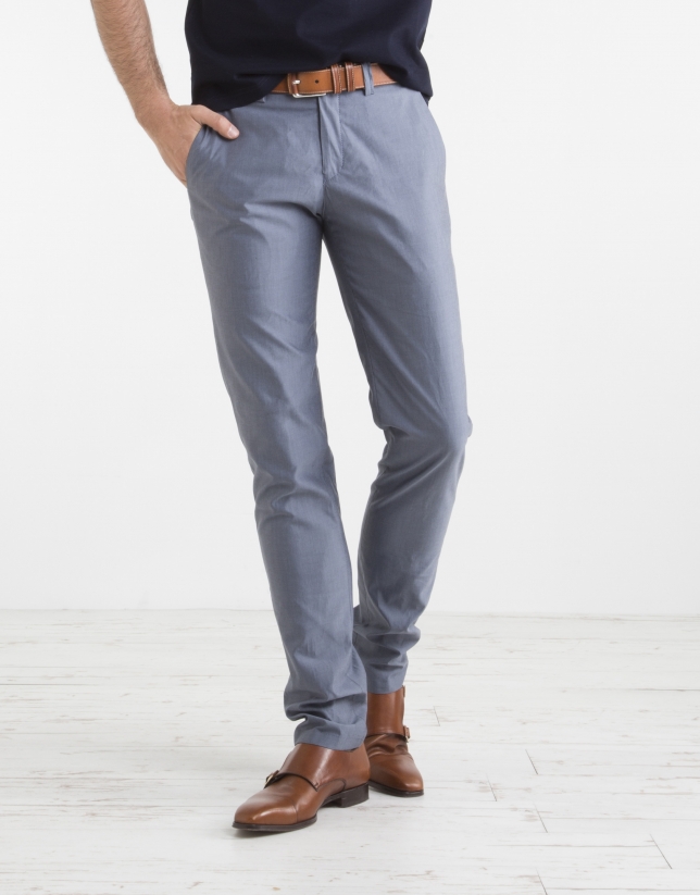 Navy blue structured sports pants