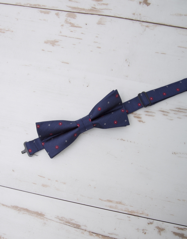 Ivory floral and dotted bowtie