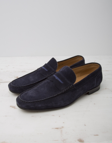 Navy blue moccasin with mask