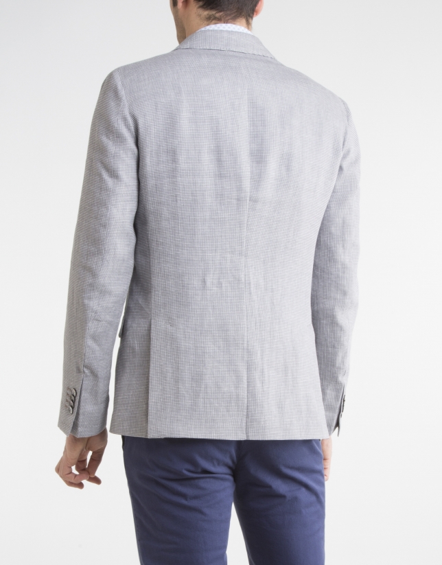 Sandy microprint cotton/linen sport coat