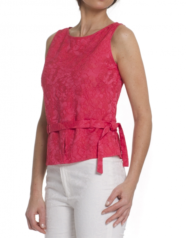 Top relieve flores coral