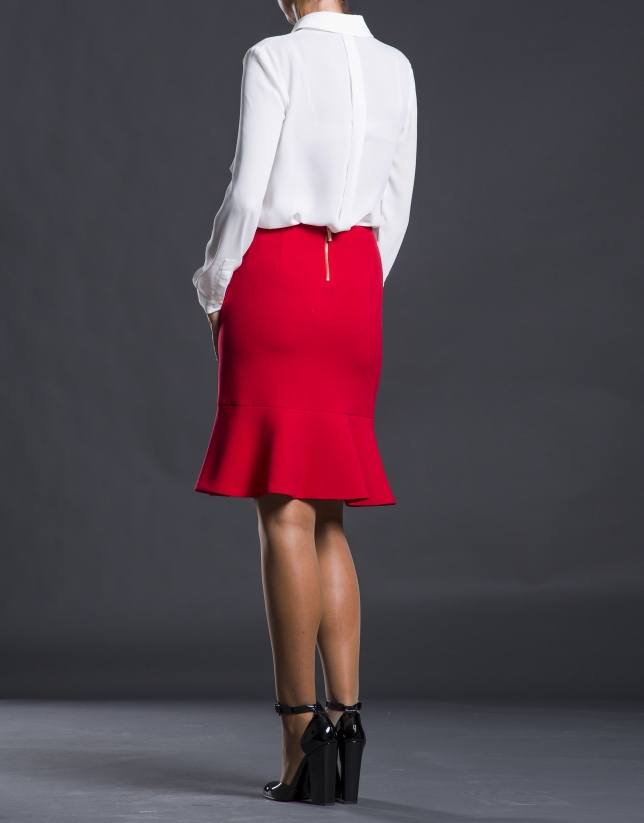 Red ruffle skirt 