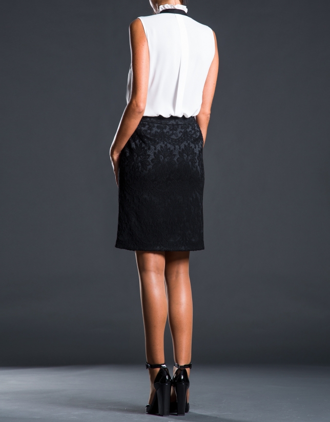 Black jacquard skirt