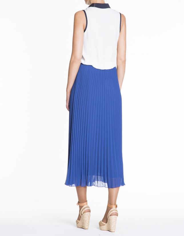 Blue Klein long pleated skirt