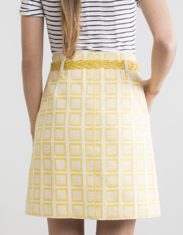 Yellow checked skirt