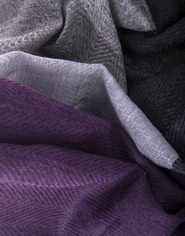 Foulard bicolor gris violeta