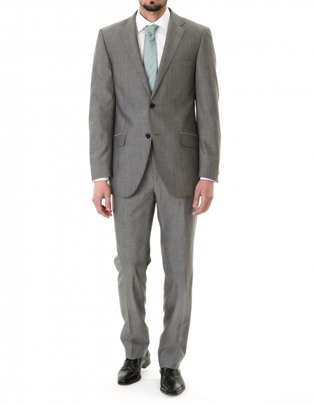 Gray microprint suit