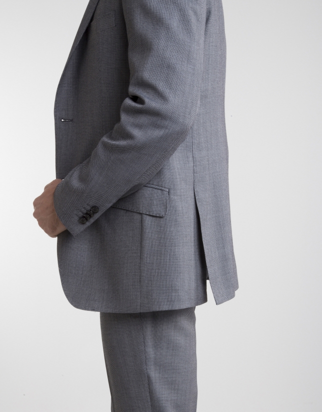 Gray half canvas regular fit suit