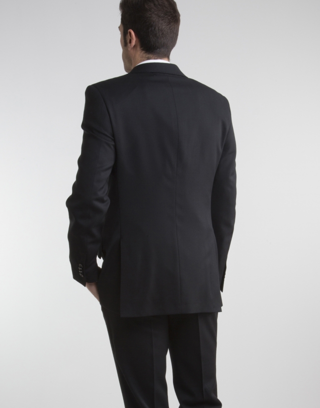 Black structured regular fit suit