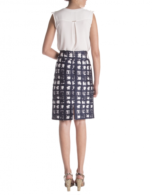 Jacquard checkered skirt