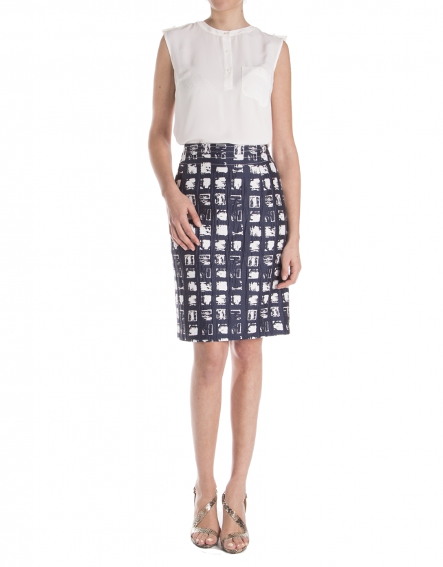 Jacquard checkered skirt