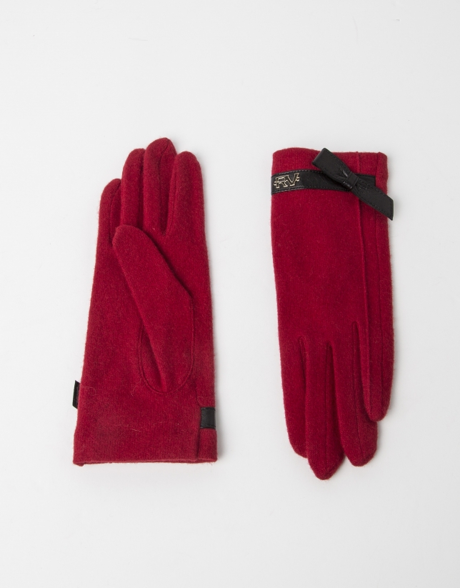 Red wool gloves