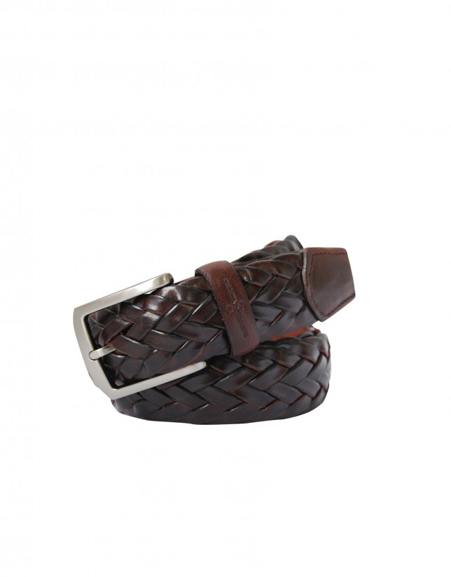 Plaited brown belt