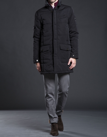 Black tracksuit jacket with detachable hood
