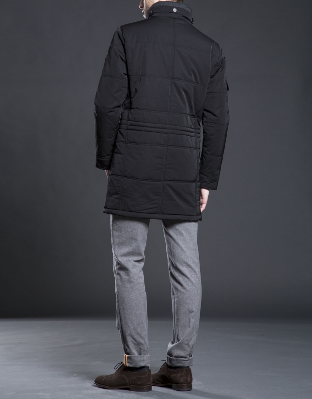 Black tracksuit jacket with detachable hood