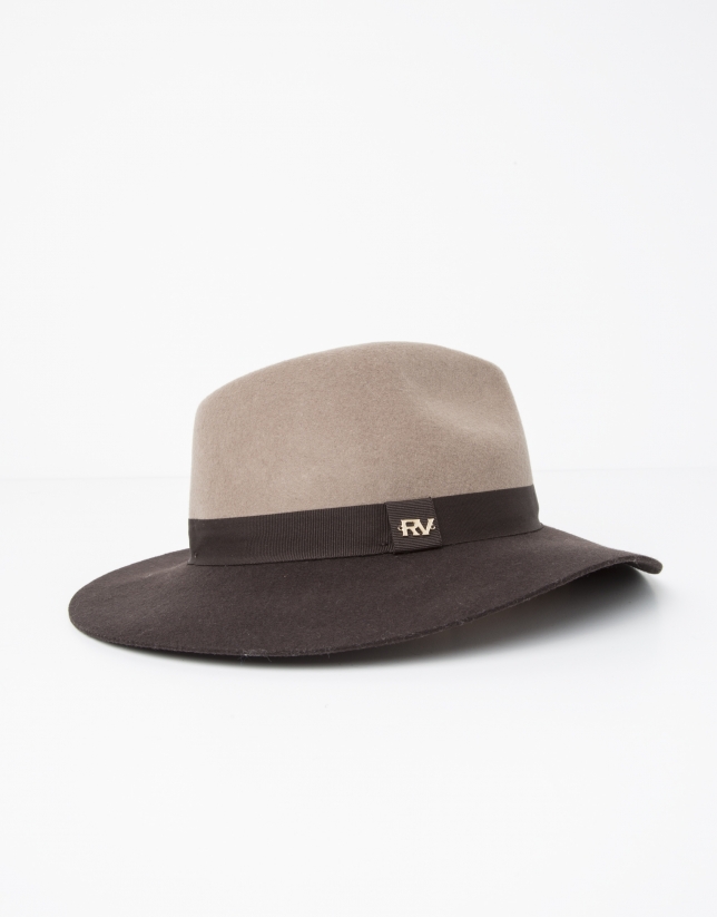 Brown and beige hat