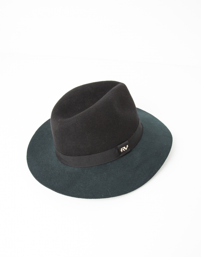 Green and black hat