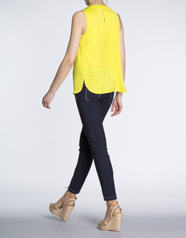 Yellow V-neck top 