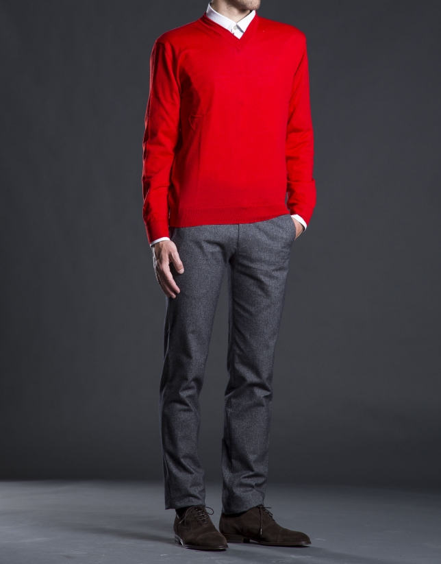 Basic red knit sweater 