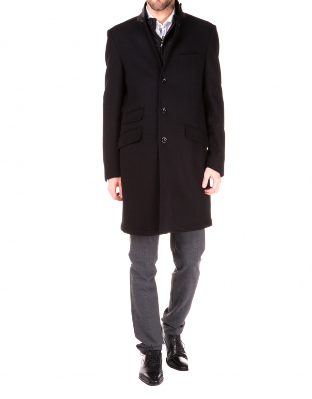 Coat with removable vest 