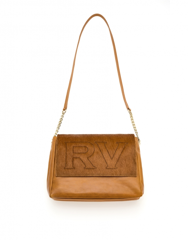 Brown leather Olivia shoulder bag