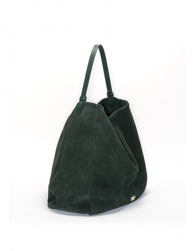 Green suede hobo cube