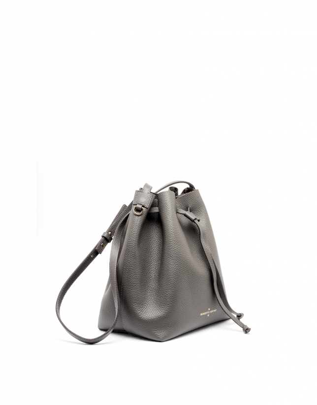 Gray Uve leather bouquet bag