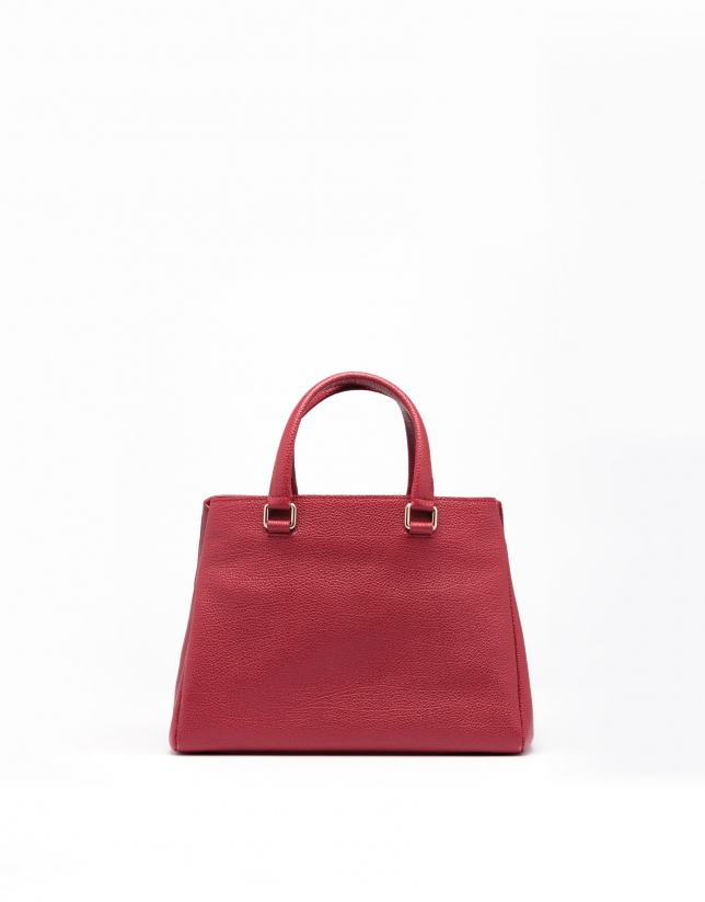 Dark red Versalles leather mini tote bag