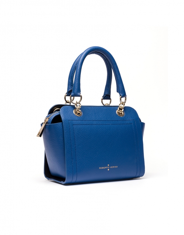 Blue Klein Saffiano leather Romeo mili satchel 