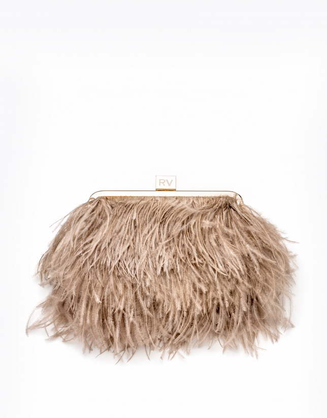 Natural clutch with feathers Royal