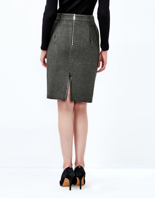 Grey straight skirt
