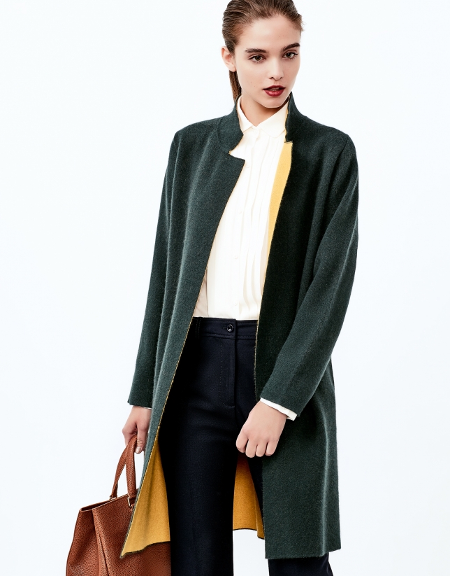 Green knit coat