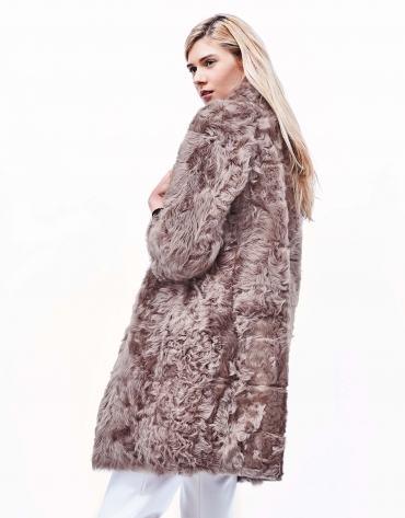 Ivory fur reversible coat