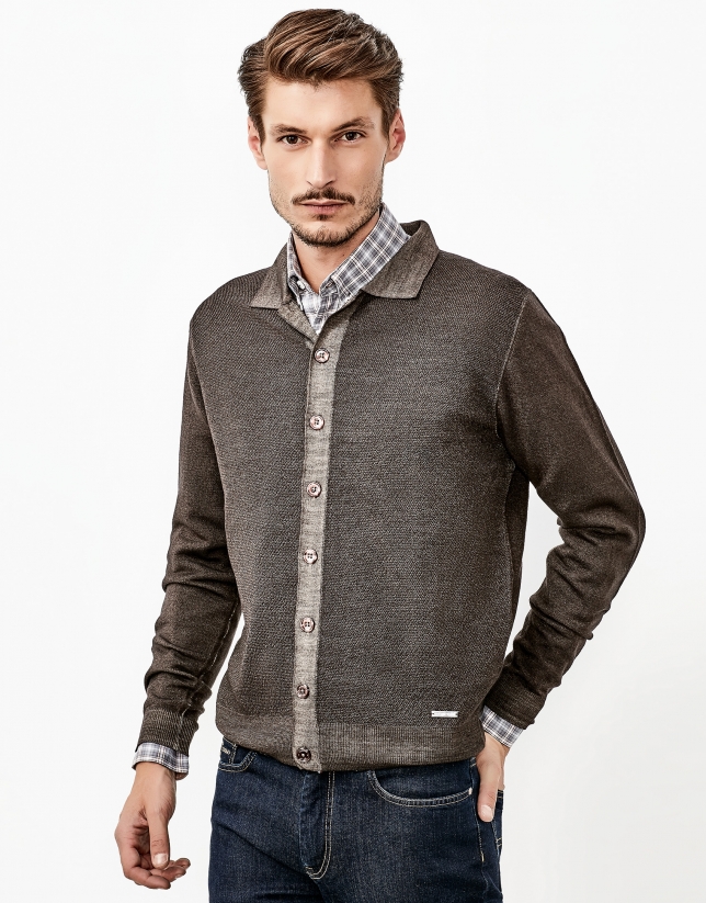  Gilet  marron  Pulls et Gilets  Homme  Roberto Verino