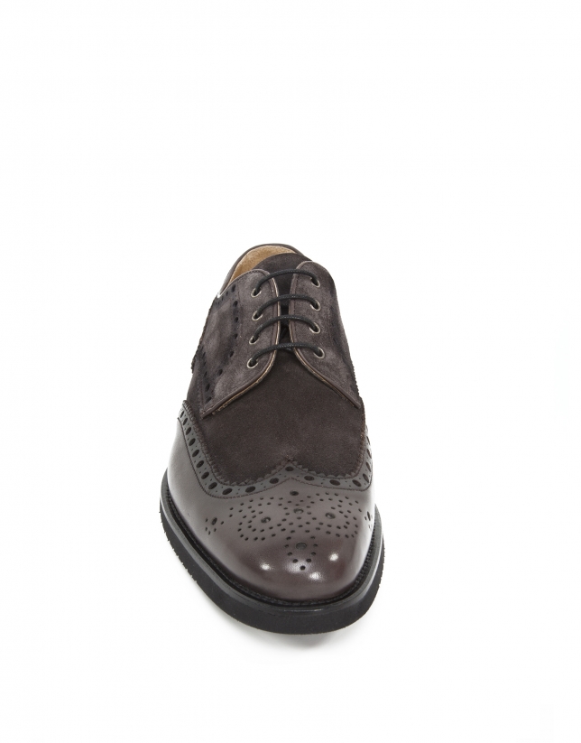 Taupe shoes with perforations