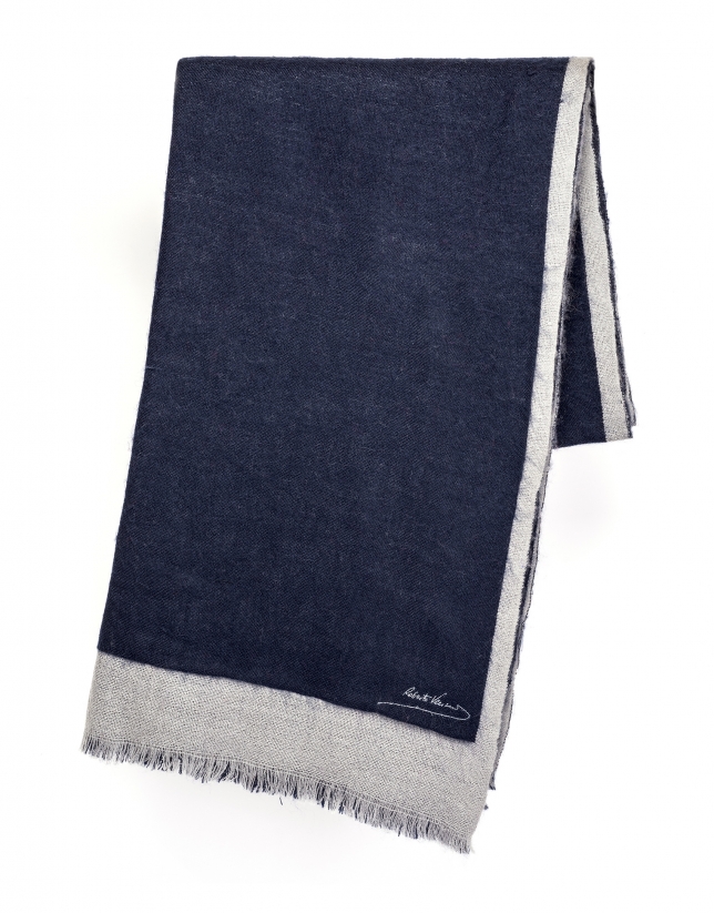 Blue and gray scarf