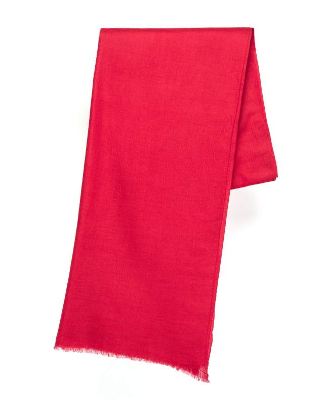 Red plain scarf