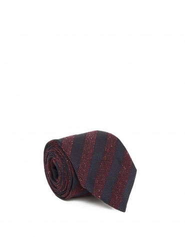 Burgundy striped knit tie