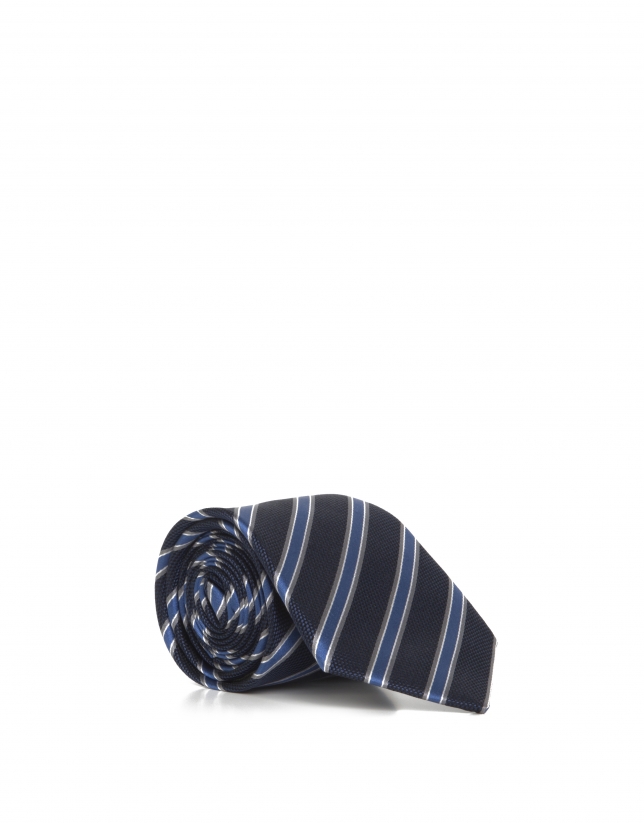 Corbata rayas azul