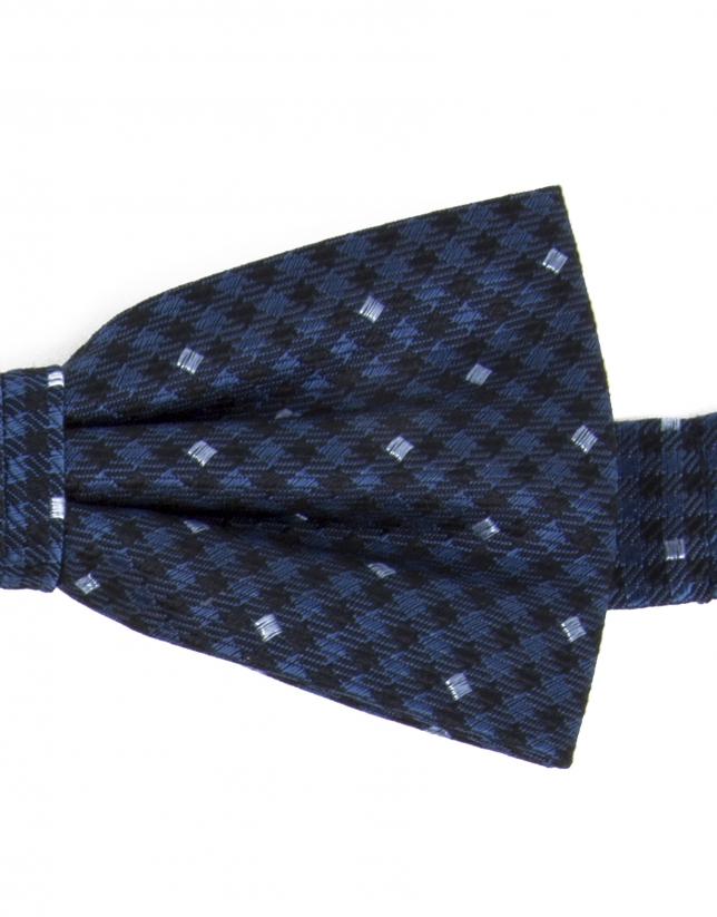 Blue checked bowtie