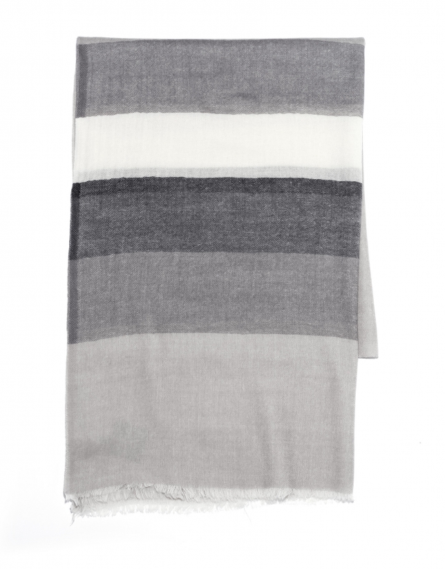 Beige striped scarf