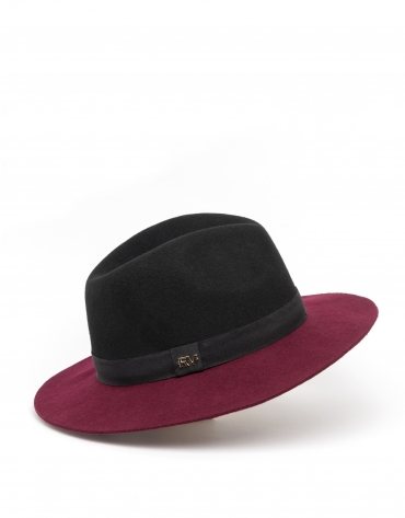 Sombrero bicolor burdeos/negro