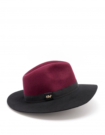 Sombrero bicolor negro/burdeos