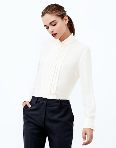 Off white blouse with tucks